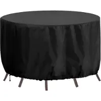 OEM Copertina da tavolo rotonda impermeabile 300x90 cm, pesante, nera, resistente ai raggi UV