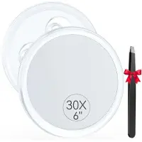 OEM Specchio cosmetico con ingrandimento 30x, 15 cm, con ventose