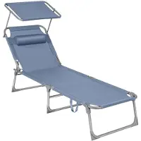Markenlos Sdraio pieghevole Rootz - Poltrona reclinabile - Lettino da esterno - Protezione solare - 193 cm x 53 cm x 29 cm