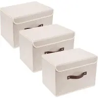 OEM Scatola portaoggetti pieghevole in tessuto beige 38x25x25 cm