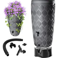 Kadax Serbatoio per acqua piovana da 240 litri + supporto per vasi da fiori con rubinetto