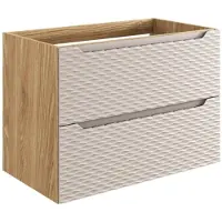 Meublorama Mobile sottolavabo YOKA – Beige e rovere chiaro 80 cm