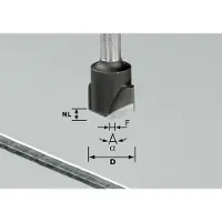 Festool Fresa per scanalature a V con gambo in carburo da 8 mm, HW S8 D18-135° (alluminio) | 491443