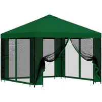 vidaXL Gazebo da giardino con pareti laterali 3 x 3 m verde