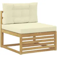 vidaXL Divano da esterno medio in legno massello di acacia bianco 83 x 79 x 73 cm