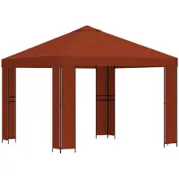 vidaXL Gazebo 3 x 3 m in poliestere color terracotta e acciaio, 190 g/m²