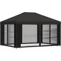 vidaXL Gazebo da giardino con pareti laterali 4 x 3 m antracite