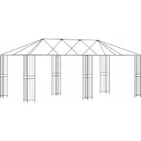 Syfax Struttura per gazebo senza tessuto per gazebo 6 x 3 m Nero