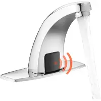 StarTech.com Miscelatore automatico per lavabo - Rubinetto a sensore - Touchless - Funzionamento a batteria - Con piastra di copertura - Per lavabo - Argento cromato