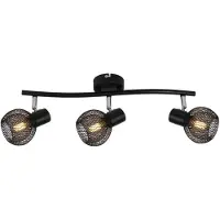 REALITY IMPORT Lampada a sospensione Loretto nera 3xE14x40W in metallo, dimensioni: 17x40x10 cm, IP20, Reality