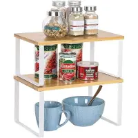 OEM Organizer bianco per riporre oggetti, impilabile, 2 pezzi, al naturale
