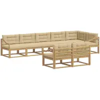 vidaXL Set da salotto da esterno , 6 pezzi, bianco e beige, in poliestere