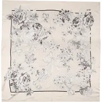 Liu Jo foulard da donna con stampa a fantasia floreale e pattern logo monogram nero