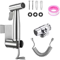 Unyqoos Set completo per bidet in acciaio inossidabile , con doccetta manuale dotata di due modalità di spruzzo, tubo flessibile da 120 cm, facile da installare, resistente alla corrosione