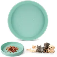 Unyqoos Ciotola in silicone per gatti e piccoli cani: antiscivolo, multifunzionale, adatta al contatto con alimenti, piatta e larga, 18 x 18 x 3 cm, lavabile in lavastoviglie, color lilla/rosa