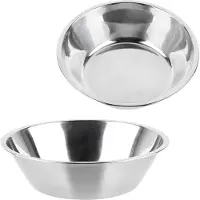 Unyqoos Set di 2 ciotole in acciaio inossidabile per cani e gatti di piccola taglia – diametro 13 cm x altezza 4 cm, adatte al contatto alimentare, resistenti alla ruggine, antigraffio, facili da pulire