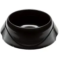 Unyqoos Ciotola per cani da 3 litri, in plastica grigia, con base antiscivolo e maniglia laterale ergonomica – ciotola grande per cani