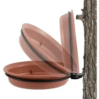 Unyqoos Set composto da una vasca per uccelli e una casetta per uccelli, con 2 ciotole in plastica, supporti a parete e anelli di metallo, resistente alle intemperie, ideale per giardino e balcone