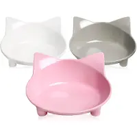 Unyqoos Set di ciotole antiscivolo per cibo per gatti (3 pezzi) – ciotole ergonomiche con ampia capacità, dotate di base in gomma antiscivolo, lavabili in lavastoviglie e adatte ai baffi dei gatti