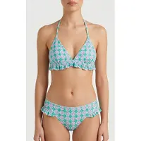 Shiwi Romy Ruffle Bikini Top Porto Tile Fresh Green Taglia: 36 | Bikini Outlet | Donna | Verde