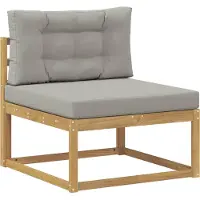 vidaXL Set di divani da esterno, 4 pezzi, bianco e grigio chiaro, in poliestere