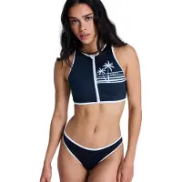 Roxy Women's The Retro Essentials Crop Top Parte superiore bikini Donna (S, nero)