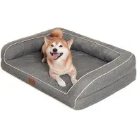 OEM Cuccia per cani di piccola taglia, 68,6 x 50,8 x 17,8 cm, cuccia impermeabile con cuscino in schiuma a forma di uovo e rivestimento lavabile, adatta a tutte le stagioni, grigia