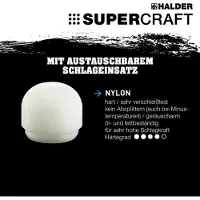HALDER Martello a mano. SUPERCRAFT 30 mm in nylon con punta arrotondata | 4030618312505
