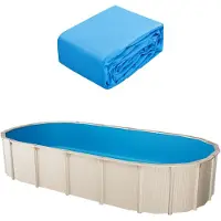 Vevor Liner ovale per piscina VEVOR, 500 x 300 x 120 cm, liner vinilico standard, resistente all'usura, adatto a piscine fuori terra con pareti alte 120 cm, normale