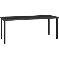 The Living Store Tavolo da pranzo da giardino nero 180x70x73 cm Poly Rattan