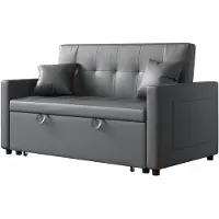 Sonni 140x94x78cm divano letto matrimoniale grigio scuro, divano e letto in uno, schiuma ignifuga, tessuto artiglio di gatto, con borsa di stoccaggio