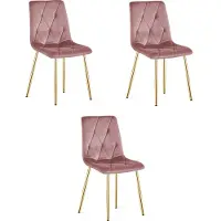 Leobert Sedia LIBRA - velluto rosa / gambe color oro x 3
