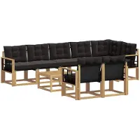 vidaXL Set da salotto da esterno, 9 pezzi, bianco e nero