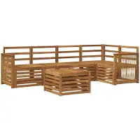 vidaXL Set da salotto da esterno , 5 pezzi, in legno massello di acacia naturale