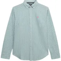 Superdry per donna. W4010565A Camicia Oxford slim fit turchese (XL), Casual, Verde, Cotone, Classico, Manica lunga