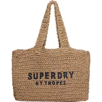 Superdry per donna. W9110401A Borsa tote in rafia Brown City (OSFA), Marrone, Casual, Carta