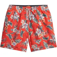 Superdry per uomo. M3010242A Costume da bagno rosso Hawaii (M), Beachwear, Polister riciclato, Sostenibile