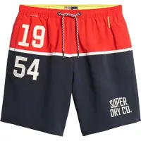 Superdry per uomo. M3010249A Costume da bagno con logo nautico da 17" (XXL), Beachwear, Polister riciclato, Sostenibile, Navy