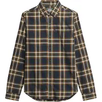 Superdry per uomo. M4010737A Camicia in cotone organico scozzese vintage blu scuro (XXL), Casual, Manica lunga, Cotone biologico, Sostenibil