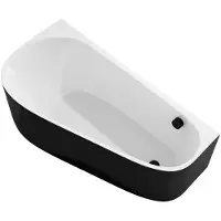 Polysan PROJEKTA DL MONOLITH Vasca da bagno freestanding 156x77x60cm, bianco/nero