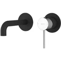 Sapho Miscelatore per lavabo ULTRAMIX a 2 vie, bocca da 15 cm, nero opaco/cromo