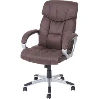 MCW Sedia da ufficio MCW-A71, poltrona direzionale girevole, sedia da scrivania, tessuto, MVG ~ effetto pelle scamosciata, marrone vintage