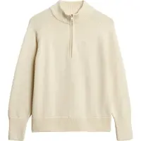 Superdry per donna. W6110625A Jersey mezza zip Classic beige (XL), Casual, Cotone