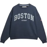 Superdry per donna. W2012442A Felpa Athletic Oversized blu marino (L), Casual, Cotone, Navy