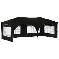 Syfax Tenda per feste a pop-up 574 x 289 x 245 cm Nero Tessuto Oxford