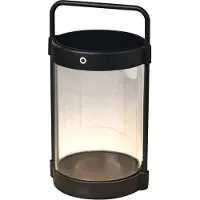 Konstsmide Lanterna LED solare Crotone | nero | interno/esterno | alluminio/vetro | 2 colori di luce | sensore integrato | durata della batteria fino a 20h | 7822-750