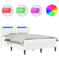vidaXL Struttura letto con materasso bianco 120 x 190 cm in Pelle finta