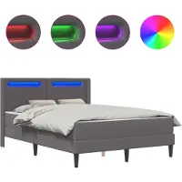 vidaXL Struttura letto con materasso grigio 120 x 200 cm in Pelle finta