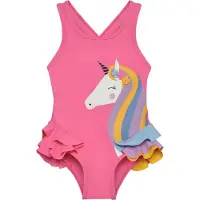 Color Kids Kid's Swimsuit with Application Costume intero Bambini (128, fuchsia)