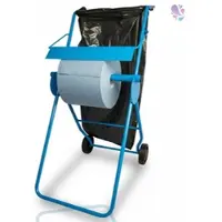 Blanc HYGIENIC Supporto per rotoli di pulizia FIX, mobile, con supporto per sacchi di rifiuti, per rotoli di pulizia fino a 40 cm di larghezza